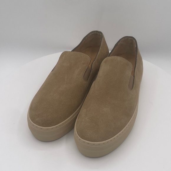 FRAME LE REN SUEDE SLIP ON SNEAKERS  SIZE 38.5 or 8  COLOR TAN NWT - Picture 3 of 11